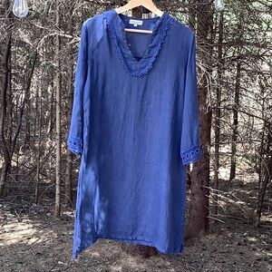 Via Signoria 100% Linen Dress made in Italy Size L